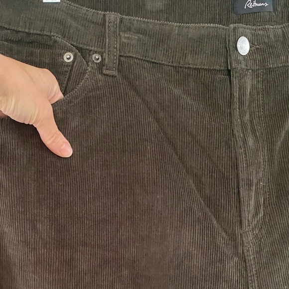 NWT Reitmans Corduroy Plus Sz 38 Super High Rise Straight Leg Olive Pants - Picture 6 of 12